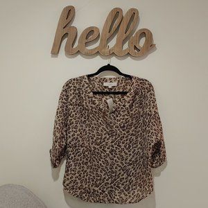 NWT LOFT Petite Leopard Print Blouse (SP)
